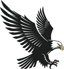 Obraz premium Powerful eagle soaring with outstretched wings, a symbol of freedom and strength in flight