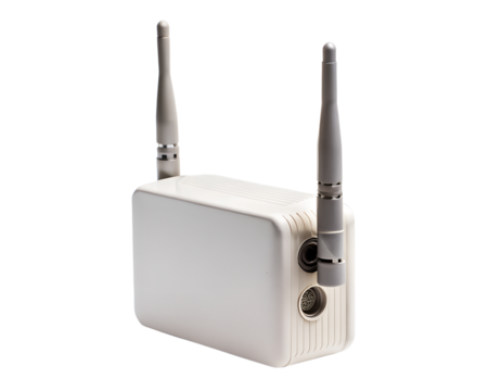 Wireless communication device with antenna isolated on transparent background