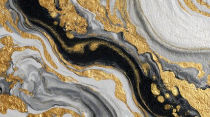 elegant gold black grey marble swirls
