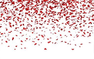 Obraz premium Red-toned confetti. Festive and Celebration carnival streamers. High-end greeting card.