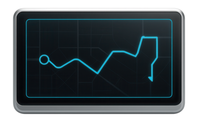 Touchscreen route display with capacitive interface and protective glass