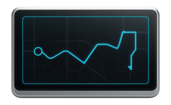 Touchscreen route display with capacitive interface and protective glass