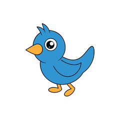 Cute cartoon bird hopping in place with cheerful energy Vector illustration