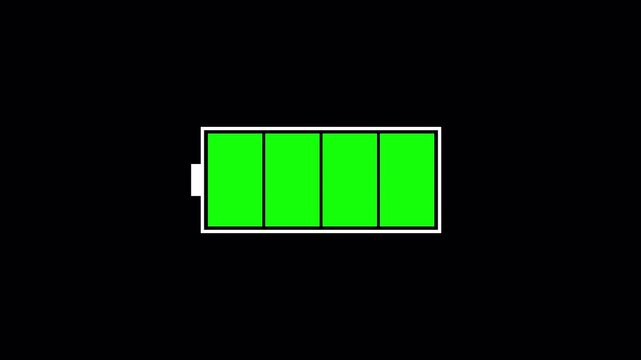 Smartphone battery charging animation transparent background alpha channel