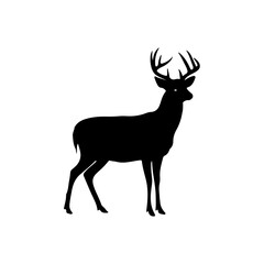Black and white deer illustration clipart