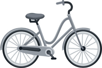 Fototapeta premium Charming Gray Bicycle Illustration Depicting a Stylish and Practical Mode of Personal Urban Transportation