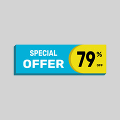 Special offer 79% sale banner. icon Vector illustration discount off on white background