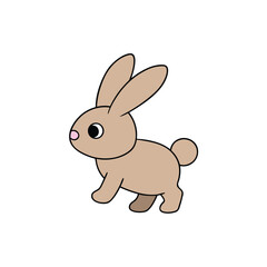 Obraz premium Cute bunny walking in place in a simple smooth animated loop Vector illustration