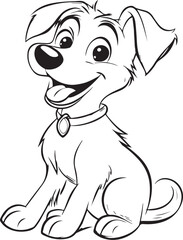 Coloring for kids, dog, vector.