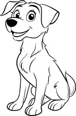 Coloring for kids, dog, vector.