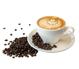 Fototapeta premium cup of coffee with beans