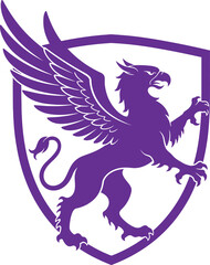 Majestic griffin emblem, heraldic symbol of courage and strength, perfect for branding and design projects