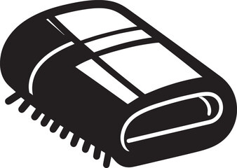 Blanket Silhouette in Black | Cozy Bedding Illustration Vector Icon