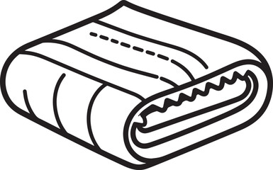 Blanket Silhouette in Black | Cozy Bedding Illustration Vector Icon