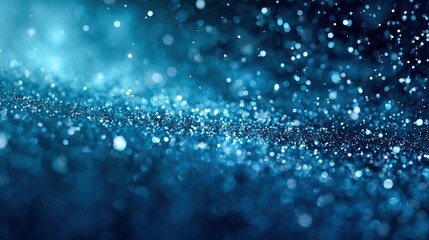 Abstract Blue Glittering Texture Background with Bokeh Lights for Festive and Celebration Designs