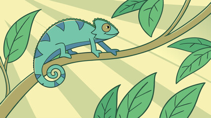 chameleon on a branch