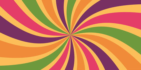 Abstract sunburst pattern. Autumn fall bright colors retro sunburst background.