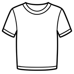 Minimalist Tee: Clean lines define a simple tee, symbolizing the essence of casual wear in this minimalist line drawing.
