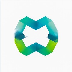 split hexagon logo with mirrored geometry clean tech branding