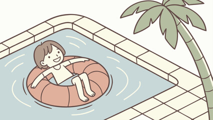 Obraz premium girl in the pool