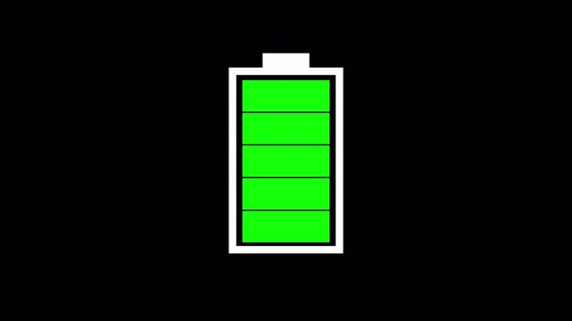 Smartphone battery charging animation transparent background alpha channel