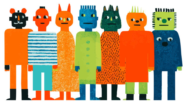 Isolate, vector children's illustration, fabulous characters, for decorating children's web design, creative style Freaks, vector graphics for sites, landing pages, advertising, web design