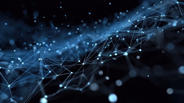 glowing blue network connections abstract