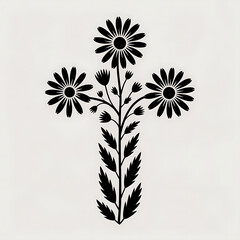 Abstract floral vector background featuring a seamless pattern of vintage flowers, leaves, and spring blossoms in a decorative art style.