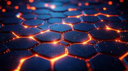 Obraz premium Abstract glowing hexagonal pattern
