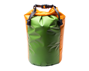 Waterproof dry bag for outdoor activities, isolated on transparent background
