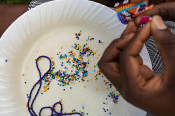 Kenya Hand Made Bracelets Beads Details Texture Patterns Shapes Symmetry