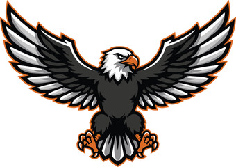 Obraz premium Majestic Bald Eagle Wings Spread Wide