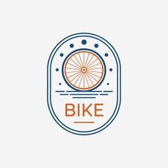 Bicycle badges emblem for bike cycling recent vector gears wheels bicycle parts. The logo is designed to convey the idea of a bicycle.