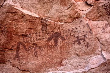 Ancient Dinosaur Foot Petroglyph at Flag Point, Utah