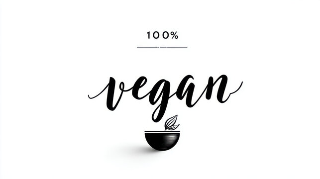 This elegant design proudly displays the word vegan, promoting a healthy and compassionate lifestyle.