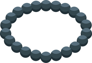 Elegant dark pearl bracelet forming a perfect circle, isolated on white background, representing luxury and style