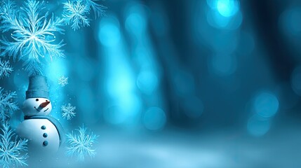 Pastel Blue Background with Gentle Snowflakes