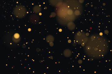 Fototapeta premium A soft burst of golden glitter radiates outward like fairy dust. Light sparkles float in layers, forming a dreamy, festive composition. Perfect for magical overlays or holiday designs.