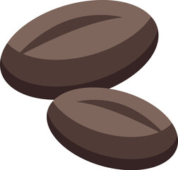 Two roasted coffee beans represent the rich aroma and essence of a perfect brew