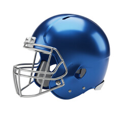 Fototapeta premium Shiny blue cricket helmet isolated on transparent background