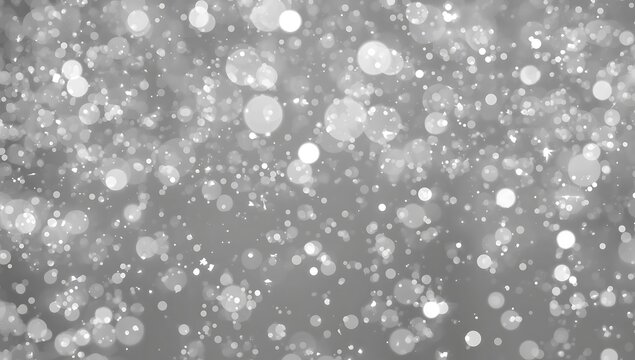 Abstract background featuring numerous blurred white and gray bokeh lights floating in the air - Powered by Adobe