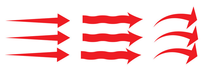 Set of air direction showing arrow collection. arrow different direction symbol. Vector Illustration.