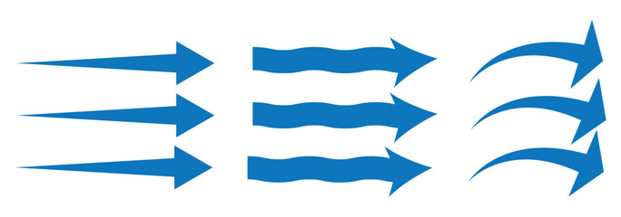Fototapeta premium Set of air direction showing arrow collection. arrow different direction symbol. Vector Illustration.