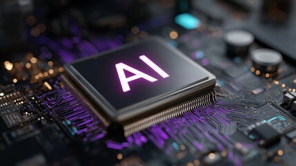 An AI data chip symbolizing AI agents and AGI technology using agentic superintelligence in the future for autonomy and the growth of ASI during the singularity