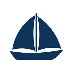 Blue sailboat vector illustration nautical sailing vessel icon water transport marine travel graphic