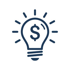 Lightbulb with dollar sign symbolizing financial idea innovation and business growth