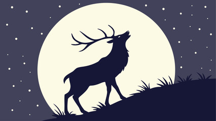 wolf howling at the moon