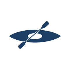 Kayaking silhouette canoe paddle water sports outdoor adventure river boat icon isolated vector graphic