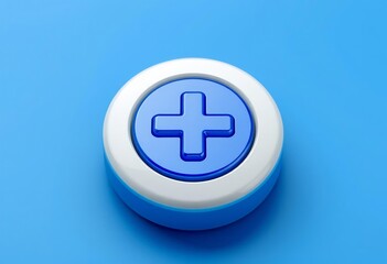 Obraz premium plus and minus icon with blue background.