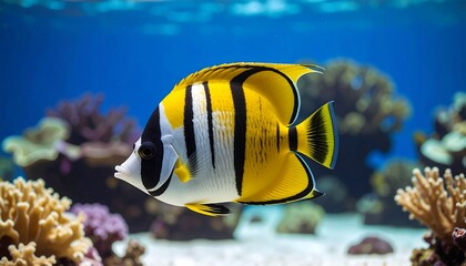 Vibrant reef fish swimming